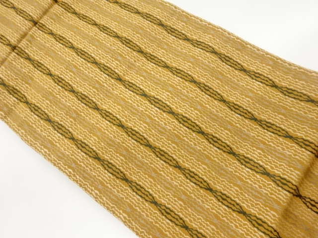 JAPANESE NAGOYA OBI / WOVEN ABSTRACT WAVY STRIPE